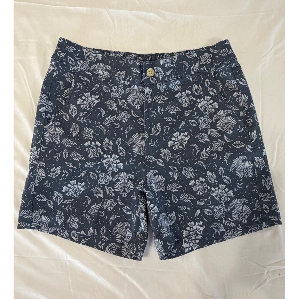 Jachs Girlfriend Floral Print Chino Shorts Blue M Mens Summer Casual Stretch‎